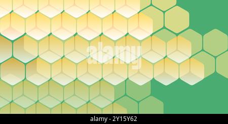 Colorful Minimalist 3D Translucent Overlapped Cubes Pattern, Modern Style Hexagonal Texture - Editable Abstract Background Design, Vector Template for Stock Vector