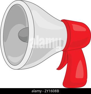 Red and grey megaphone making an announcement on a white background Stock Vector