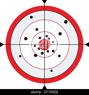 Target is showing the accuracy of someone practicing shooting for sport or skill development Stock Vector