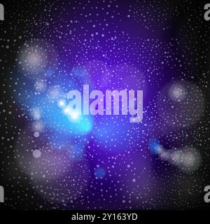 Dark Cosmic Nebula, Deep Outer Space, Cosmos Concept, Texture, Background - Abstract Illustration for Web in Editable Vector Format Stock Vector