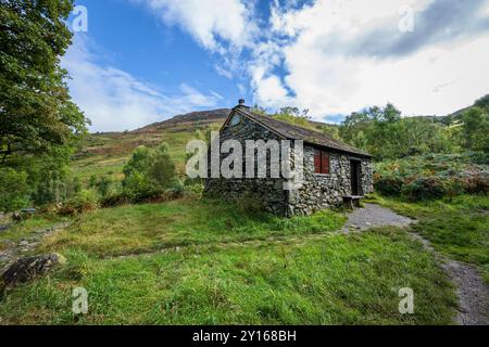 The Bark House mountain base circa 1964 at Ashness Bridge near Keswick originally used to store oak bark before it was sent to the Keswick tannery. Stock Photo