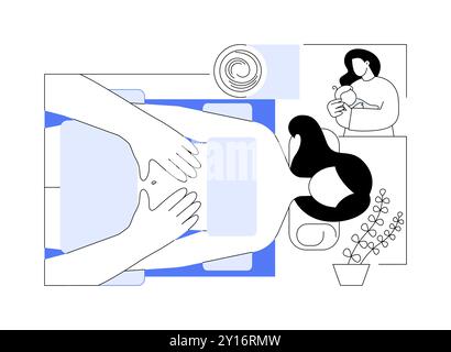 Postnatal massage isolated cartoon vector illustrations. Stock Vector