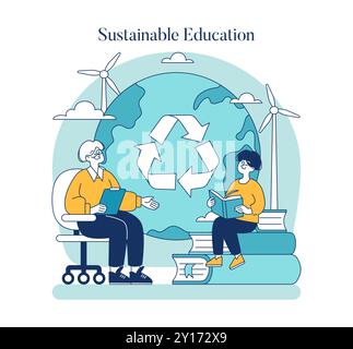 Environmental Education concept. Students learning about sustainability ...
