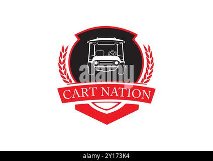 Vintage Golf Cart Emblem with Classic Design Elements Stock Vector