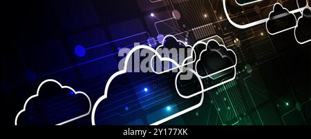 Abstract connections between data centers and cloud environments Stock Vector