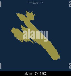 Shape of Arbe Island in the Adriatic Sea, belonging to Croatia Stock Photo