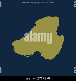 Shape of Kosrae Island in the North Pacific Ocean, belonging to Federated States of Micronesia Stock Photo