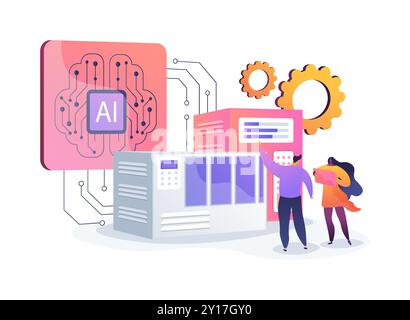 AI-Optimized Predictive Maintenance abstract concept vector illustration. Stock Vector