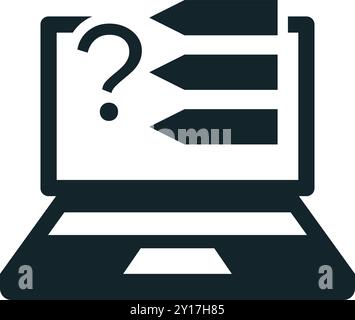Laptop showing online survey for client feedback Stock Vector