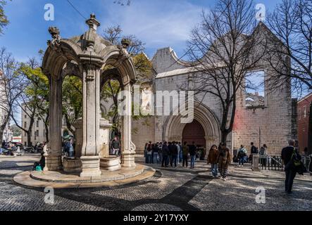 Lisbon, the Chafariz do Carmo, historic drinking fountain in Barrio Alto Stock Photo