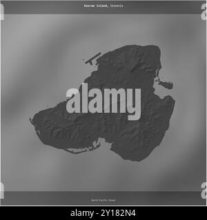 Kosrae Island in the North Pacific Ocean, belonging to Federated States of Micronesia, cropped to square on a bilevel elevation map Stock Photo