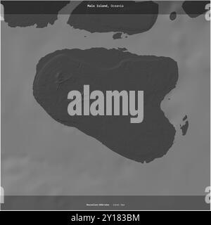 Malo Island in the Coral Sea, belonging to Vanuatu, cropped to square on a bilevel elevation map Stock Photo