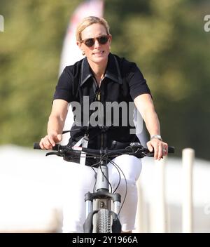 Stamford, Stamford. 04th Sep, 2024. Zara Tindall who will be competing with Class Affair, seen at the vets inspection at The Defender Burghley Horse trials in Stamford, Lincolnshire, on 4th September, 2024. Credit: Paul Marriott/Alamy Live News Stock Photo