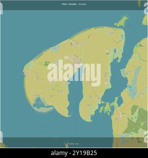 Poel Island in the Baltic Sea, belonging to Germany, cropped to square on a topographic, OSM Humanitarian style map Stock Photo