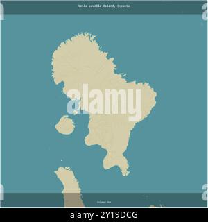 Vella Lavella Island in the Solomon Sea, belonging to Solomon Islands, cropped to square on a topographic, OSM Humanitarian style map Stock Photo