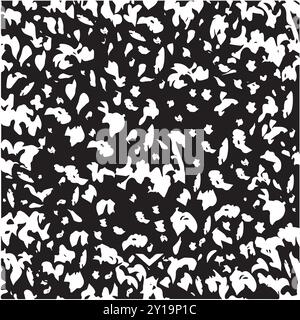 Abstract Monochrome Splatter Pattern on White Background Stock Vector