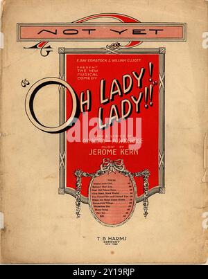 Sheet music cover of the song 'Not Yet', from the musical Oh, Lady! Lady! Stock Photo