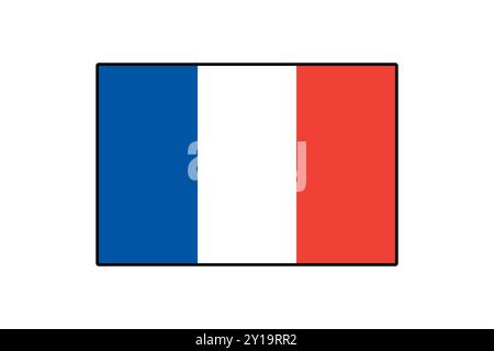 This design features the iconic flag of France, composed of three vertical stripes in blue, white, and red. The flag symbolizes national pride and unity. Stock Vector