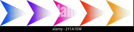 Dotted gradient arrow. Arrow halftone effect. Vector illustration Stock Vector