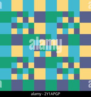 Seamless geometric pattern with colourful tiles vector illustration Stock Vector