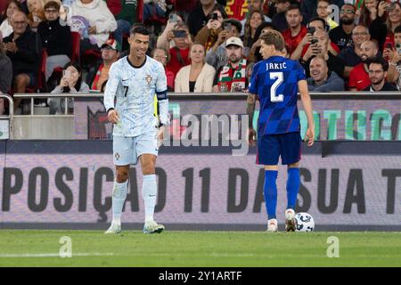 September 05, 2024. Lisbon, Portugal. Portugal's and Al-Nassr forward Cristiano Ronaldo (7) in action during the League Phase Group 1 of the UEFA Nations League, Portugal vs Croatia Credit: Alexandre de Sousa/Alamy Live News Stock Photo