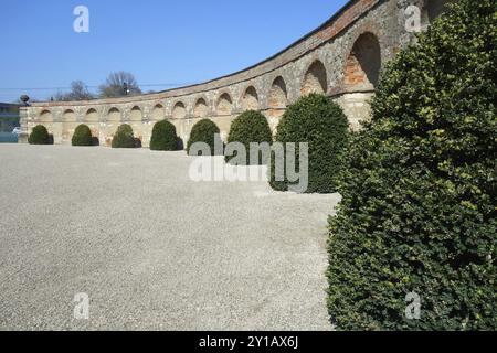 Baroque building in Herrenhausen Palace in Hanover Stock Photo