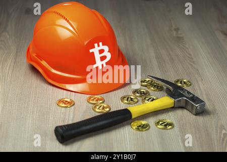 Miner equipment for cryptocurrency Bitcoin mining. Conceptual image Stock Photo
