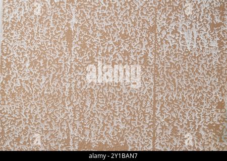 white and brown color random shaped pattern back side surface of ceramic floor tile background texture, abstract of construction or building material Stock Photo