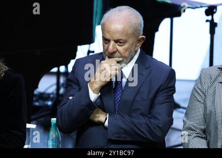 President of the Republic of Brazil, Luiz Inácio Lula da Silva during the official opening ceremony of the 27th International Book Biennial of São Paulo, at the Celso Furtado Auditorium, in the Anhembi District, north of São Paulo, this Thursday, 09/05/2024 Credit: Brazil Photo Press/Alamy Live News Stock Photo