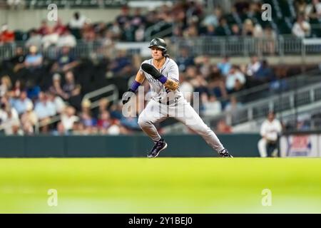 Colorado Rockies outfielder Jordan Beck warms up prior to a spring ...