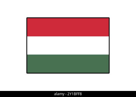 The flag of Hungary features horizontal stripes of red, white, and green. It represents the nation's identity, history, and cultural significance with its vibrant colors. Stock Vector