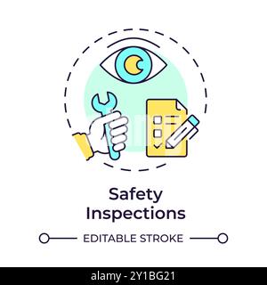 Safety inspections multi color concept icon Stock Vector