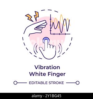 Vibration white finger multi color concept icon Stock Vector