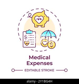 Medical expenses multi color concept icon Stock Vector