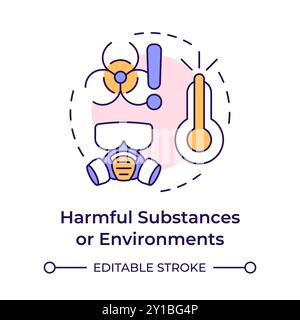 Harmful substances and environments multi color concept icon Stock Vector