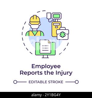 Employee injury report multi color concept icon Stock Vector