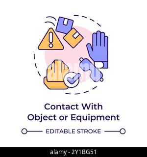 Protective work equipment multi color concept icon Stock Vector