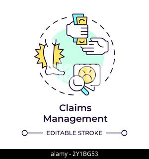 Claims management multi color concept icon Stock Vector
