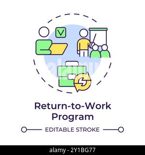 Return-to-work program multi color concept icon Stock Vector