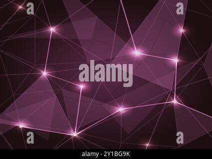Abstract pink low poly triangle background, stock vector Stock Vector