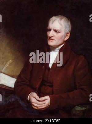 John Dalton (1766-1844), English chemist, physicist, and meteorologist, portrait painting in oil on canvas by Thomas Phillips, 1835 Stock Photo