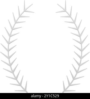 Realistic white tenderness Christmas wreath circled winter holiday traditional decorative element 3d realistic vector illustration. Cute pine branches Stock Vector