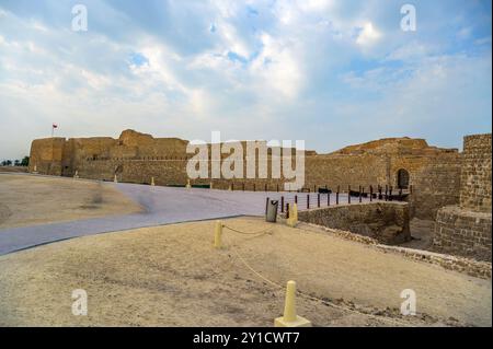 Qal'at al-Bahrain in Manama, also known as the Bahrain Fort or Portuguese Fort Stock Photo