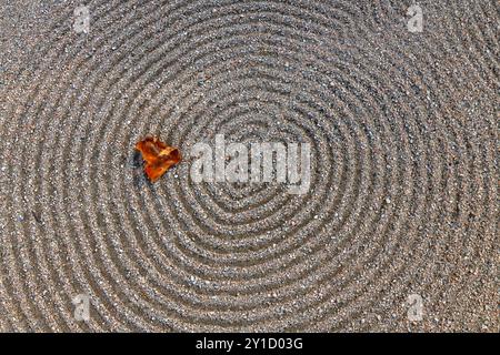 Circles in the Sand at Yuste Monastery in Spain Stock Photo