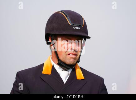 Andrew Heffernan during the Land Rover Burghley Horse Trials at Burghley House near Stamford, Lincolnshire. Picture date: Friday September 6, 2024. Stock Photo