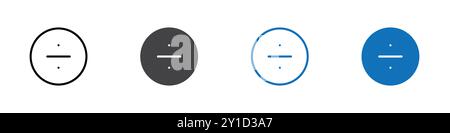 Divide icon Logo sign in thin line outline set and group collection Stock Vector