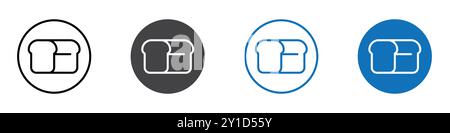 Bread icon Logo sign in thin line outline set and group collection Stock Vector