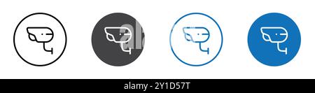CCTV camera icon Logo sign in thin line outline set and group collection Stock Vector
