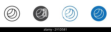 Fitness ball icon Logo sign in thin line outline set and group collection Stock Vector