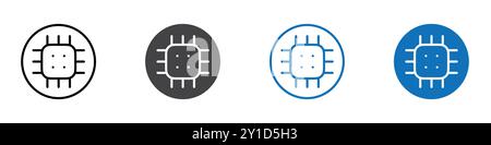 Circuit icon Logo sign in thin line outline set and group collection Stock Vector
